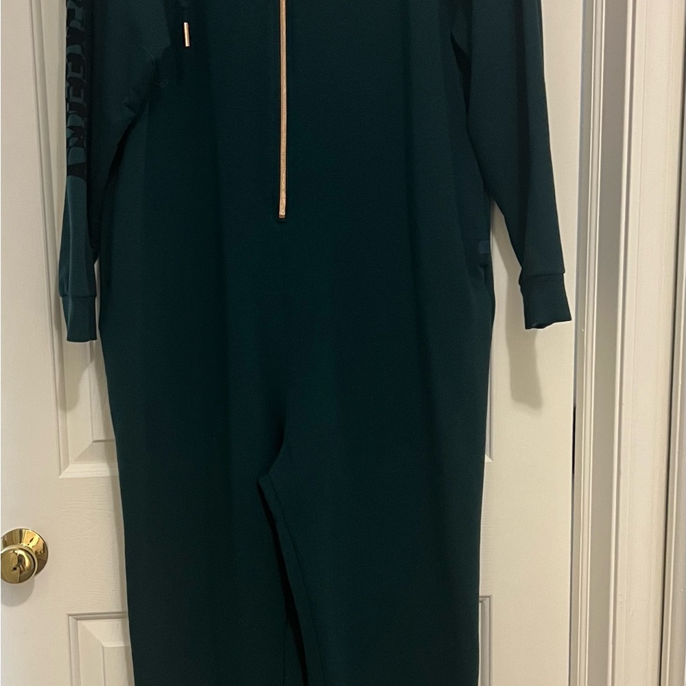 Savage X Fenty Dark Green Jumpsuit with Gold Zipper